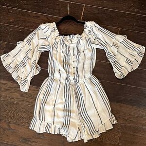 American Eagle Outfitters Navy and White Striped Garment